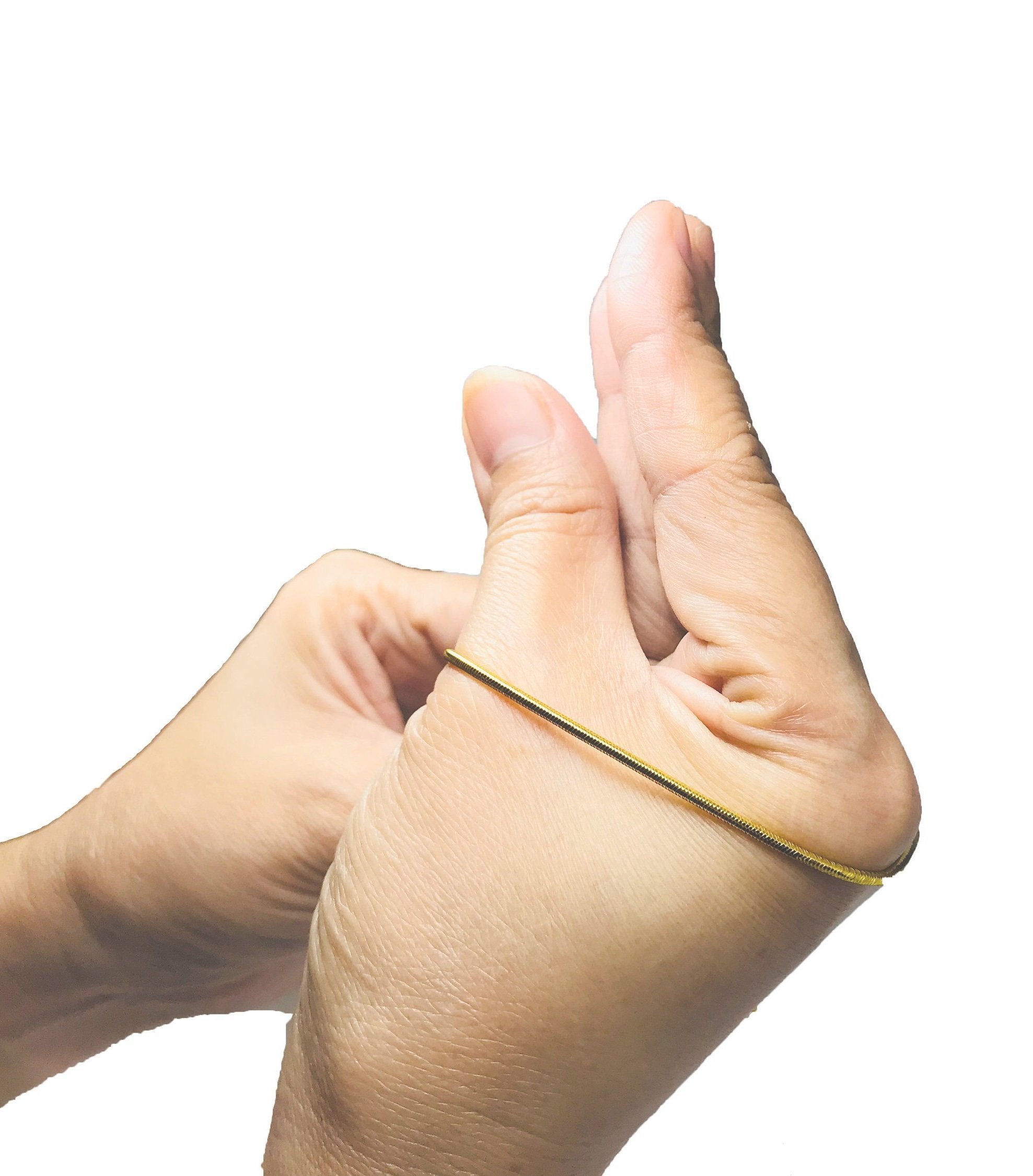 Semi Solid 14K 4MM Bamboo Bangle - Image 6