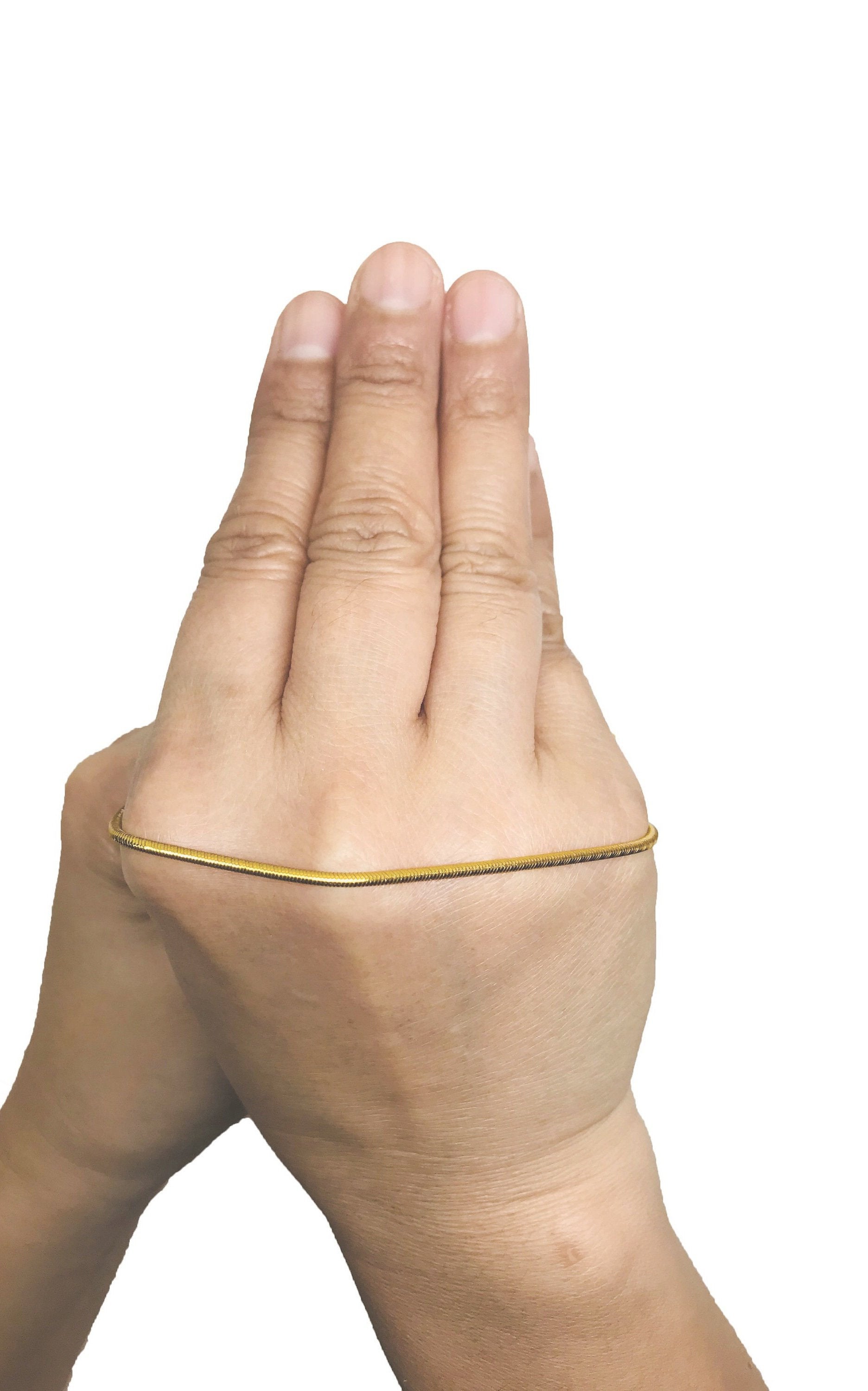Semi Solid 14K 4MM Bamboo Bangle - Image 5