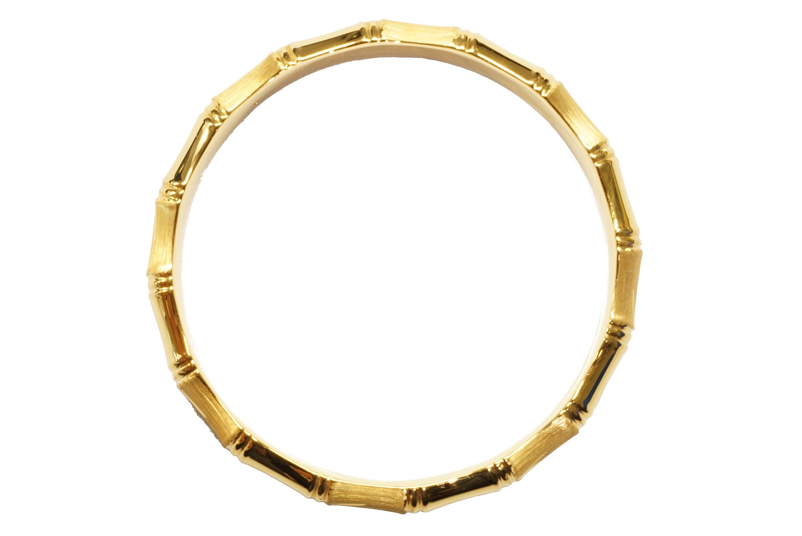 Semi Solid 14K 9.5MM Thick Bamboo Bangle - Image 3