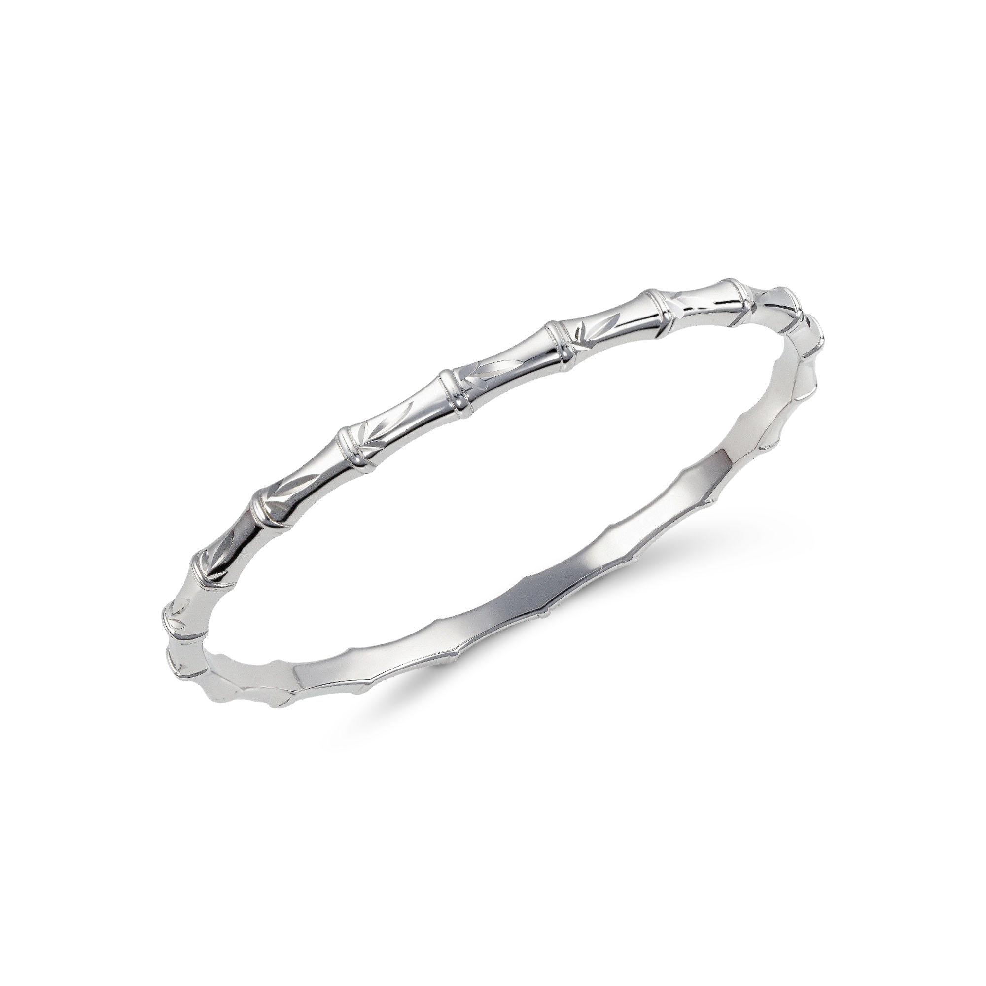 Solid Silver 4.5MM Bamboo Bangle