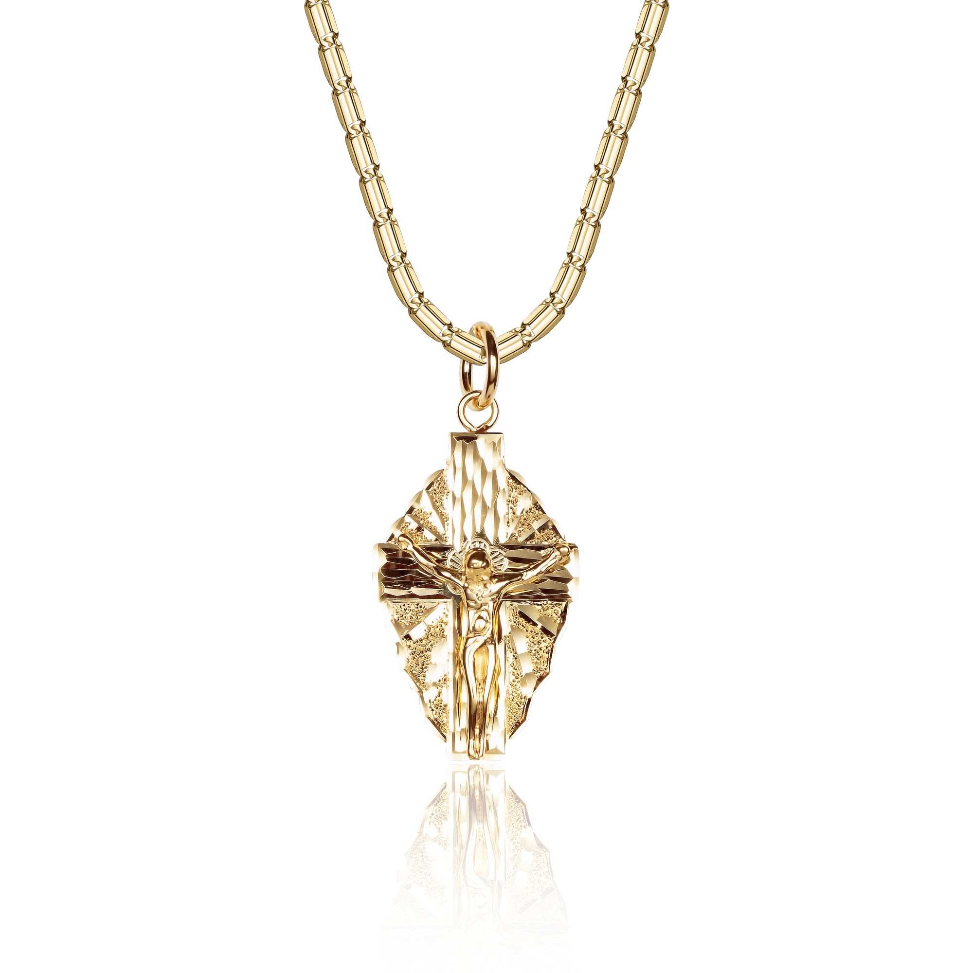 Solid 14K Medium Spanish Cross Necklace