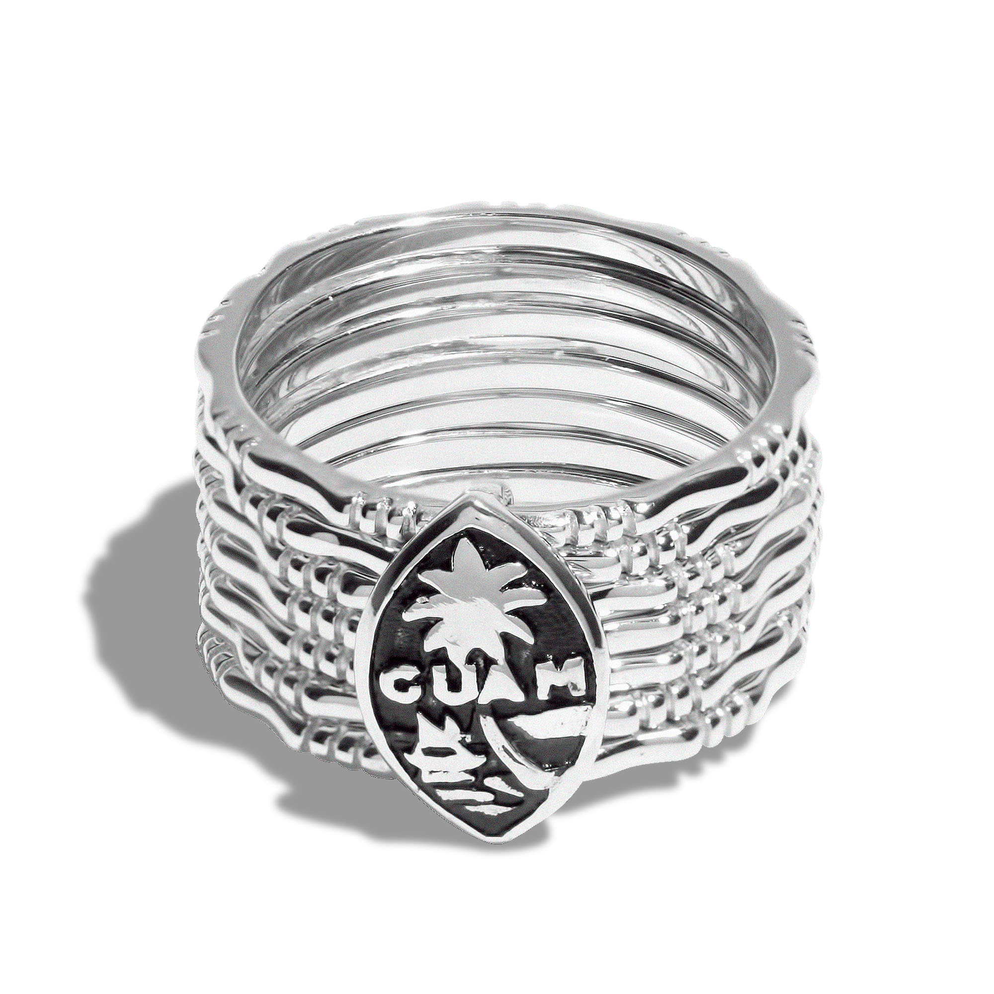 Sterling Silver 7-Day Bamboo Guam Seal Ring - Image 2