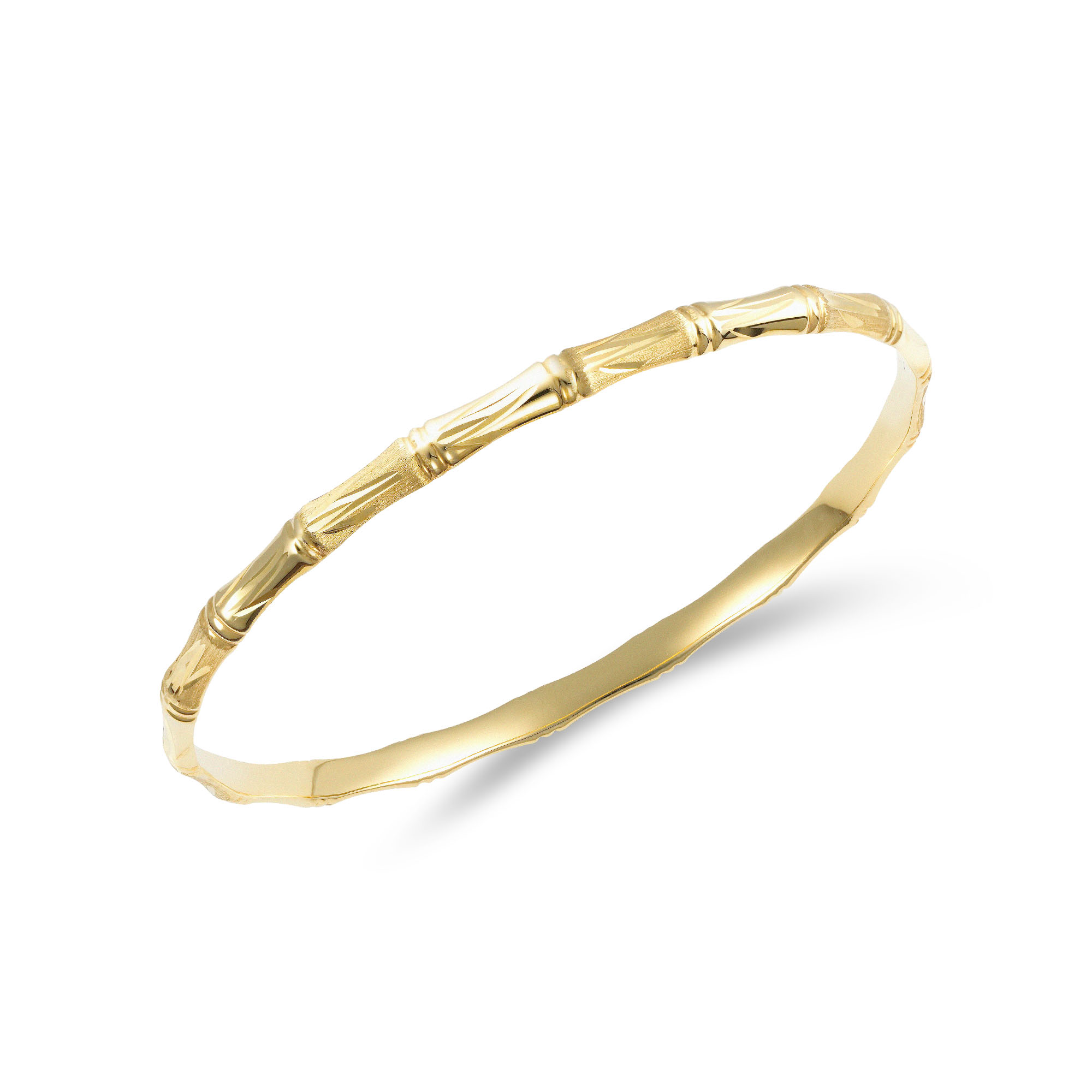 Semi Solid 14K 4MM Bamboo Bangle