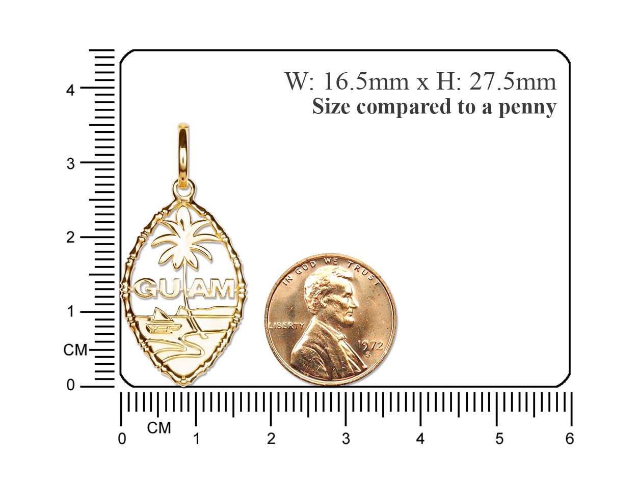 Solid 14K Bamboo Guam Seal Necklace - Image 2