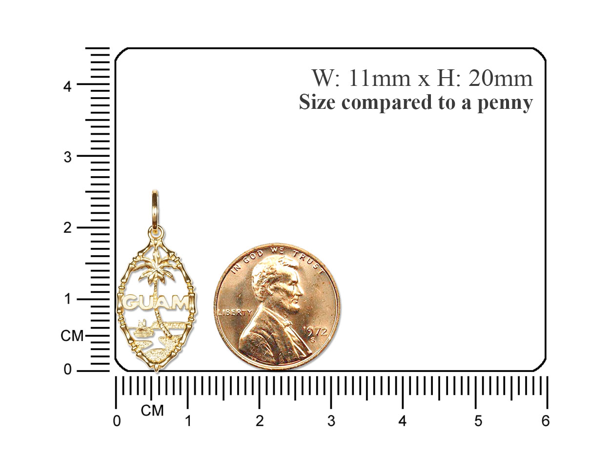Solid 14K Petite Bamboo Guam Seal Necklace - Image 2