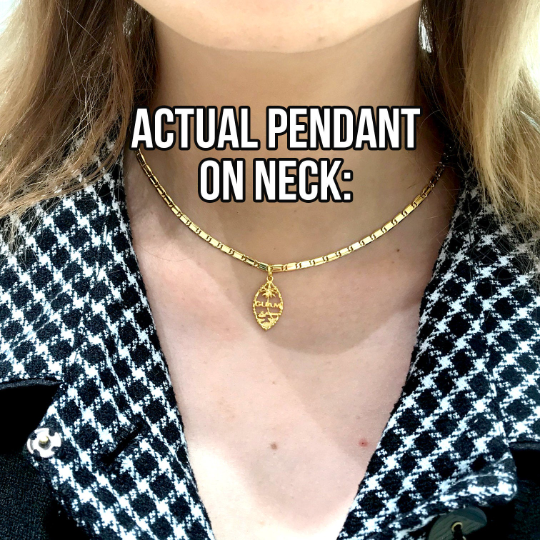 Solid 14K Petite Bamboo Guam Seal Necklace - Image 5