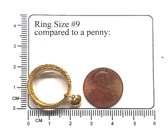 Solid 14K 7-Day Heart Bamboo Ring - Image 2