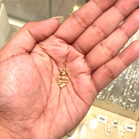 Solid 14K Petite Bamboo Guam Seal Necklace - Image 3