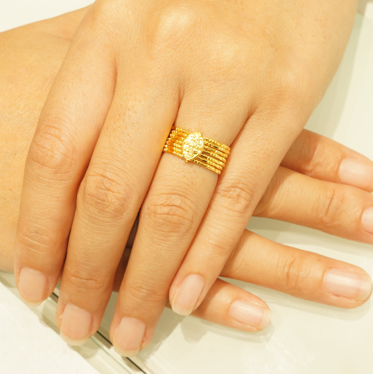 Solid 14K 7-Day Guam Seal Bamboo Ring - Image 2