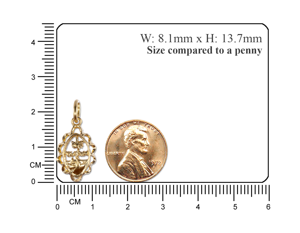 Solid 14K Small Majestic Wave Guam Seal Necklace - Image 2