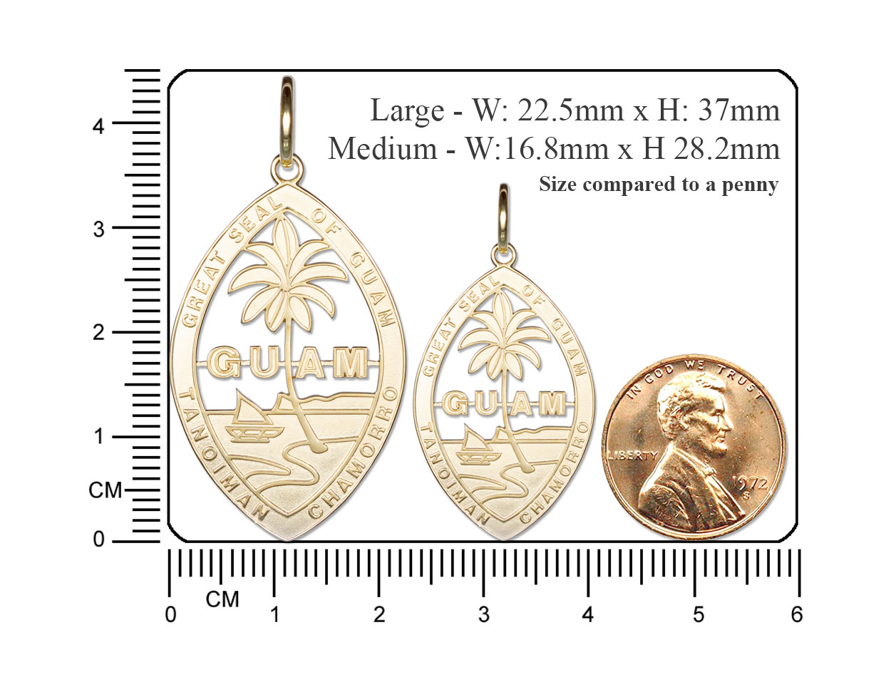 Solid 14K Modern Guam Seal Pendant - Image 2