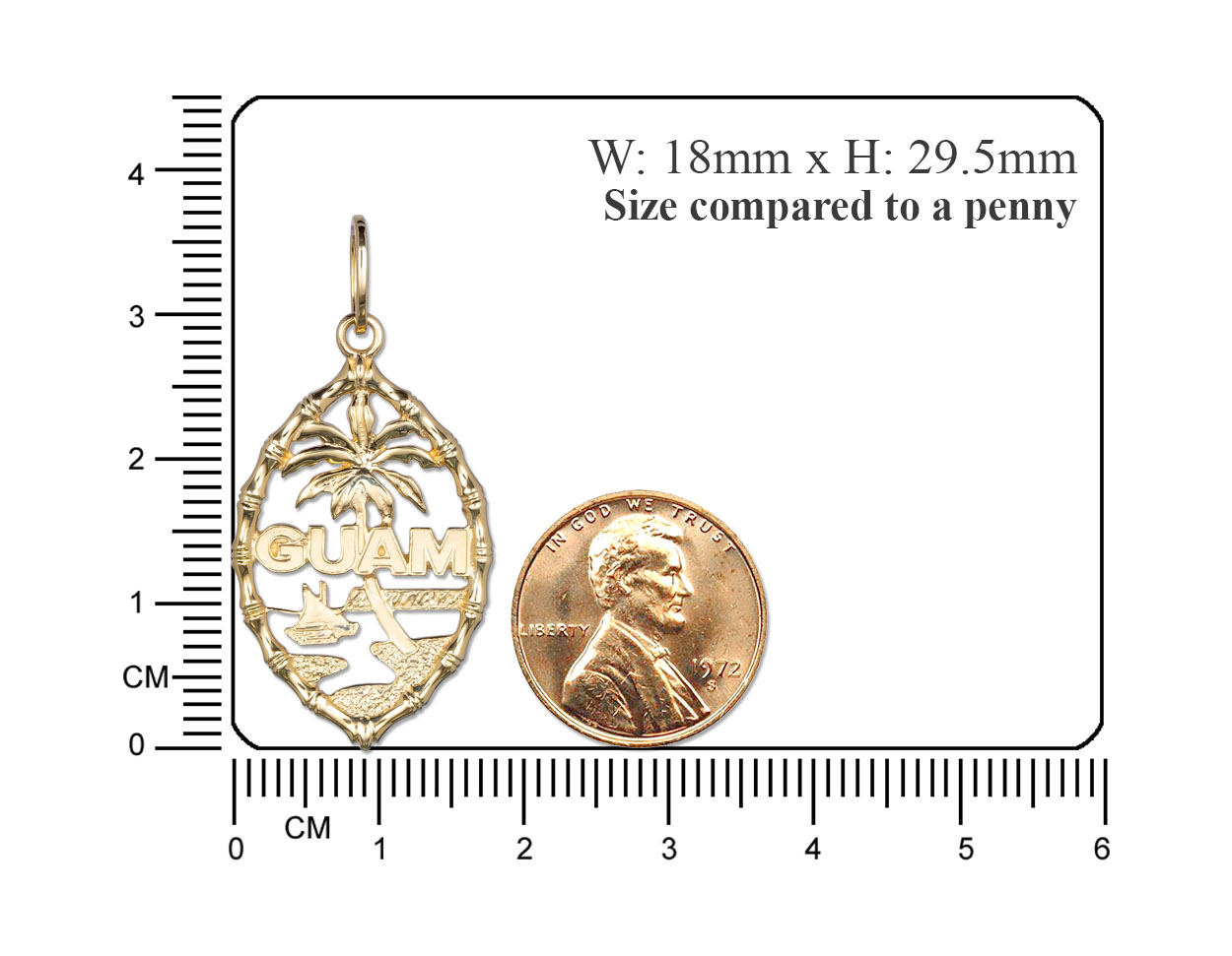 Solid 14K Thick Bamboo 3D Guam Seal Necklace - Image 2