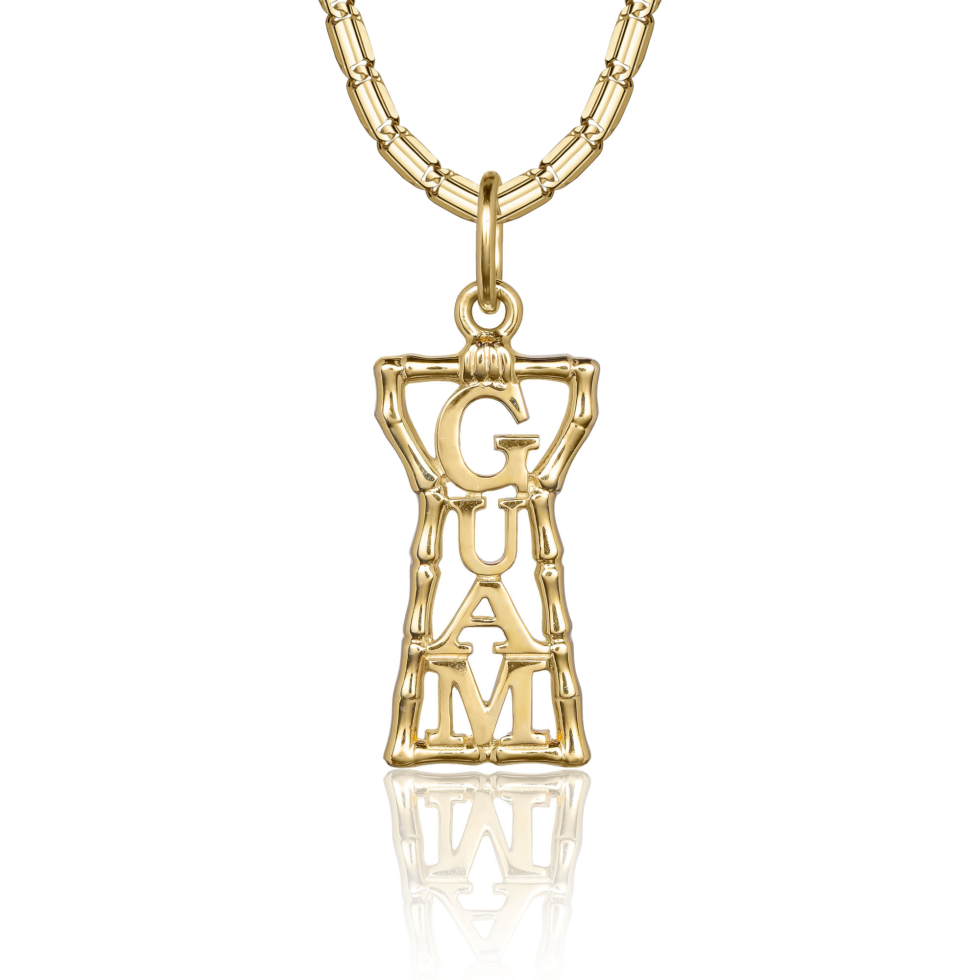 Solid 14K Guam Latte Stone Necklace