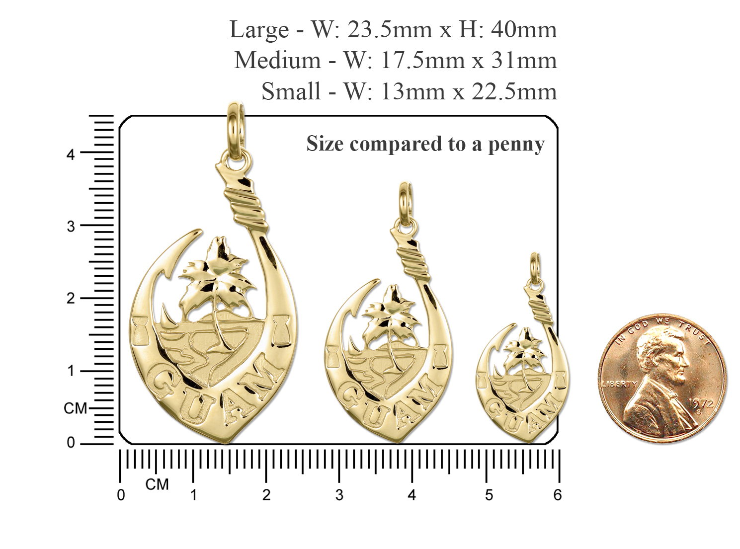 Solid 14K Guam Seal Classic Hook Necklace - Image 2