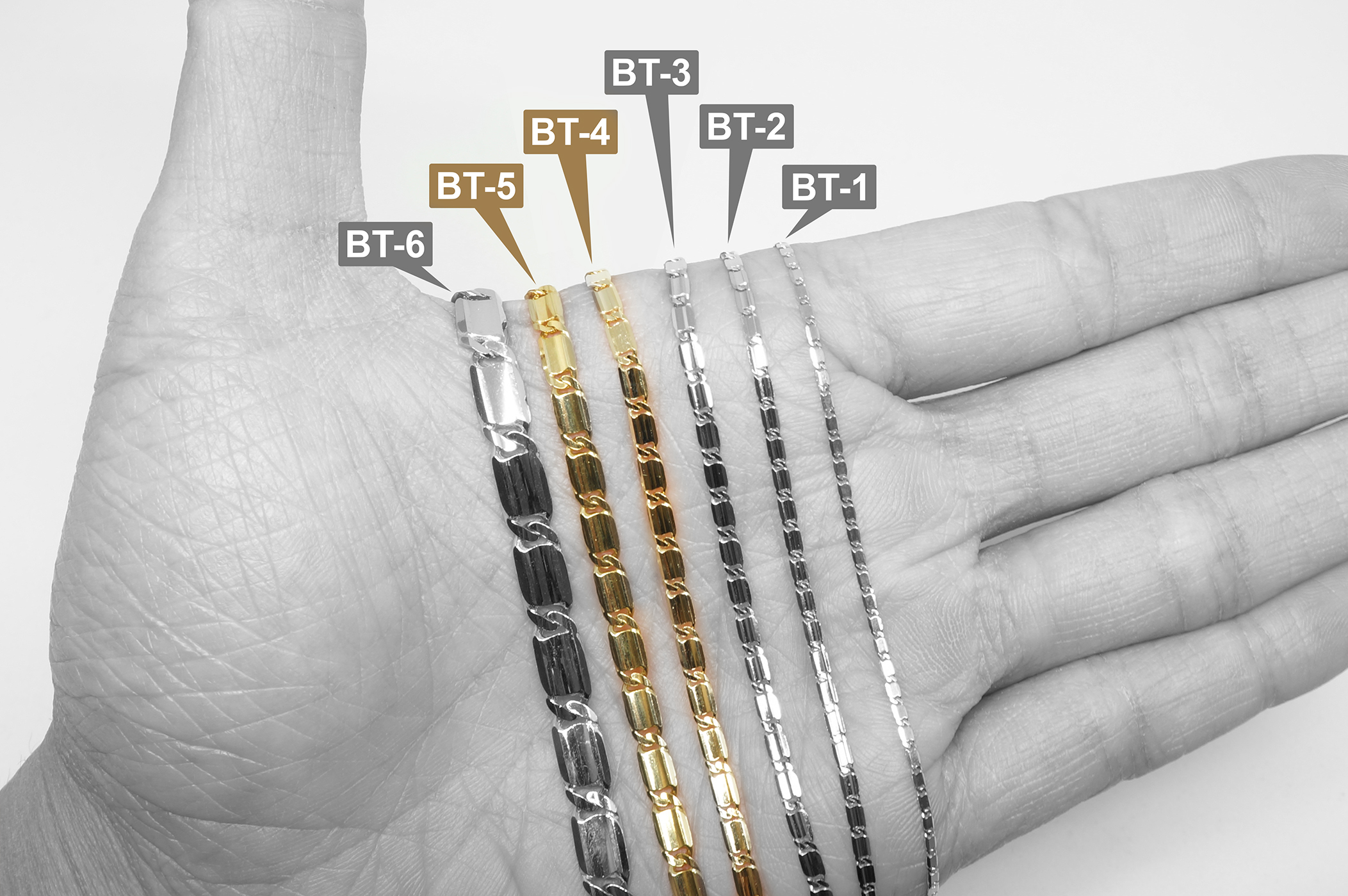 Solid 14K Italian Bamboo Baht Chain (BT-4 & BT-5) - Image 3