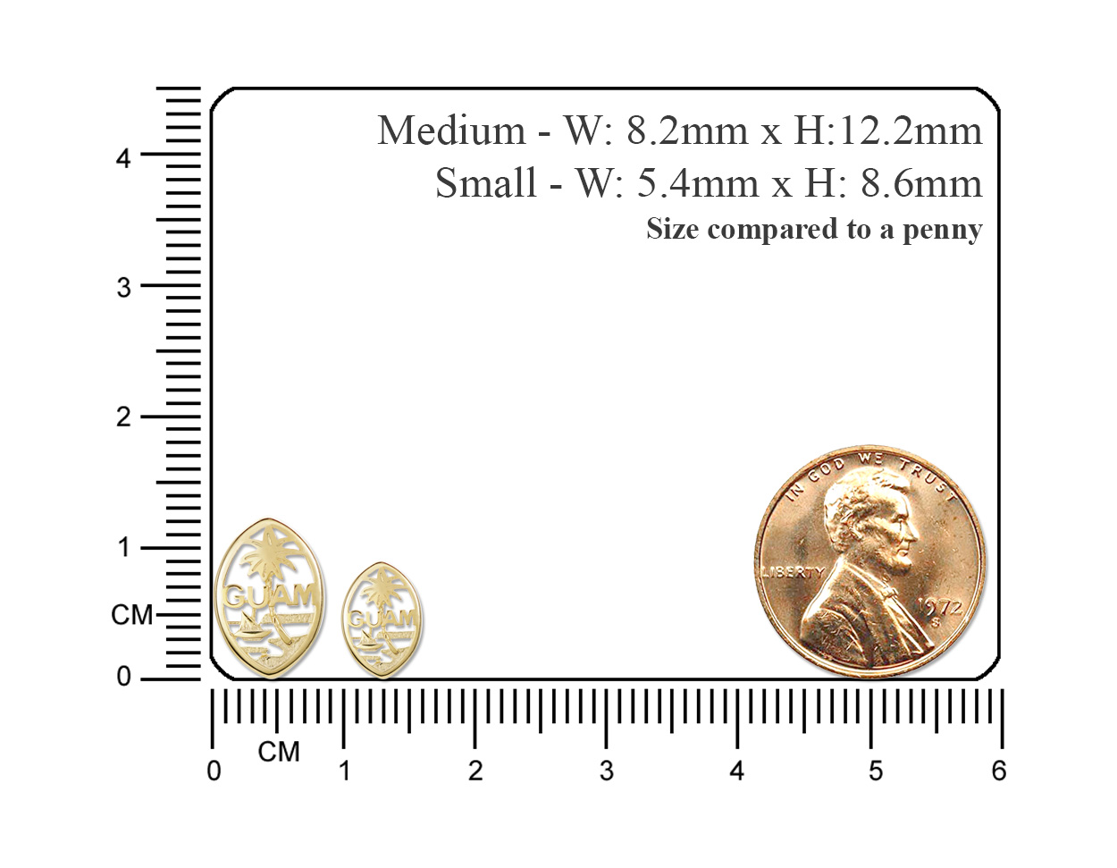 Solid 14K Guam Seal Stud Earrings - Image 2