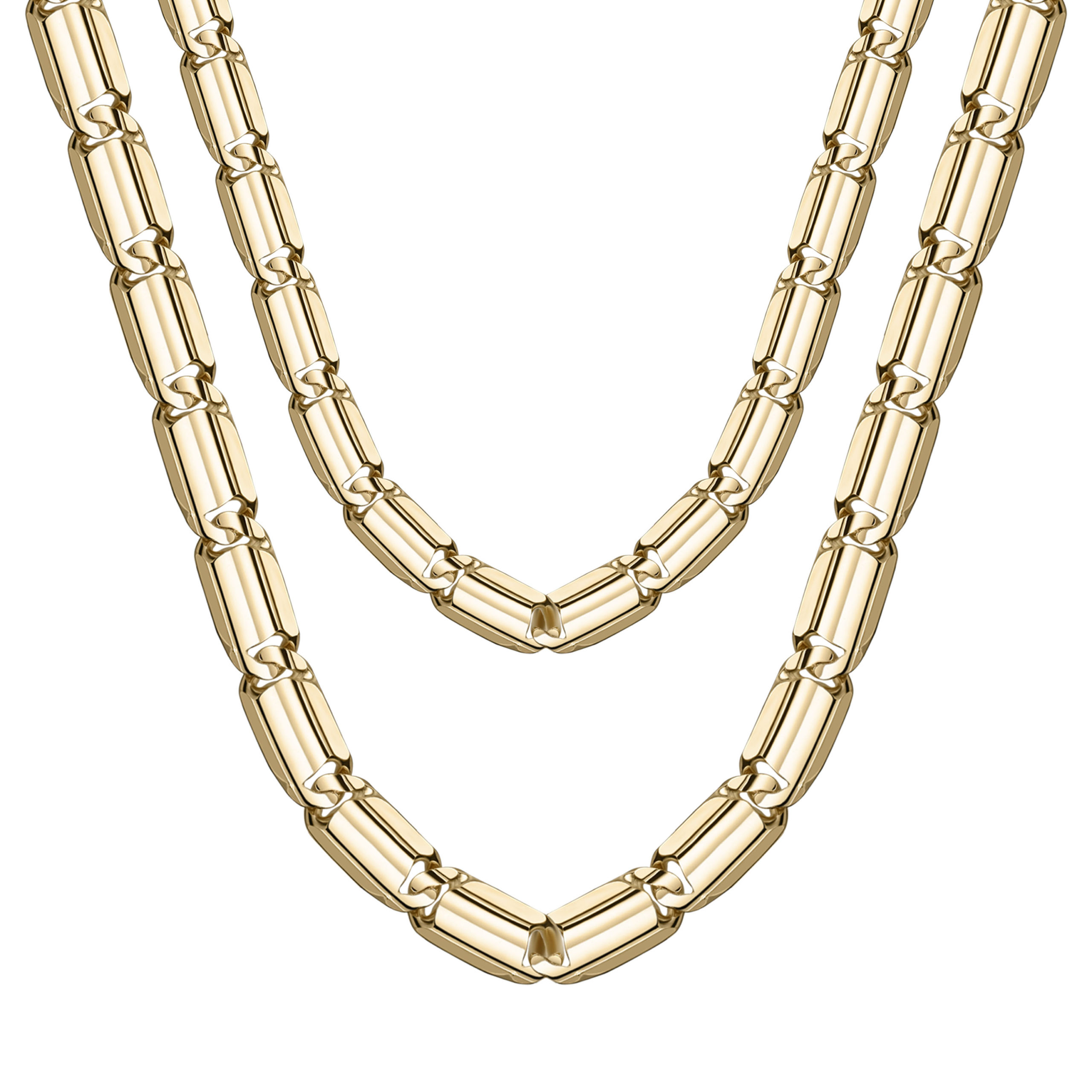 Solid 14K Italian Bamboo Baht Chain (BT-6 & BT-7)